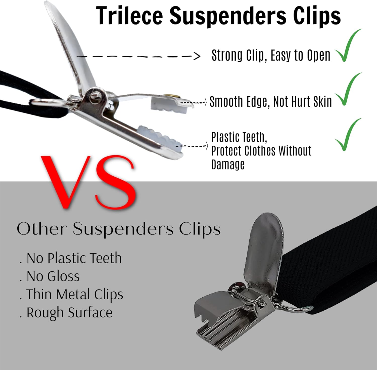 Alternative view of trilece Suspenders for Men - Adjustable Elastic Mens Suspenders with Heavy Duty Strong Clips