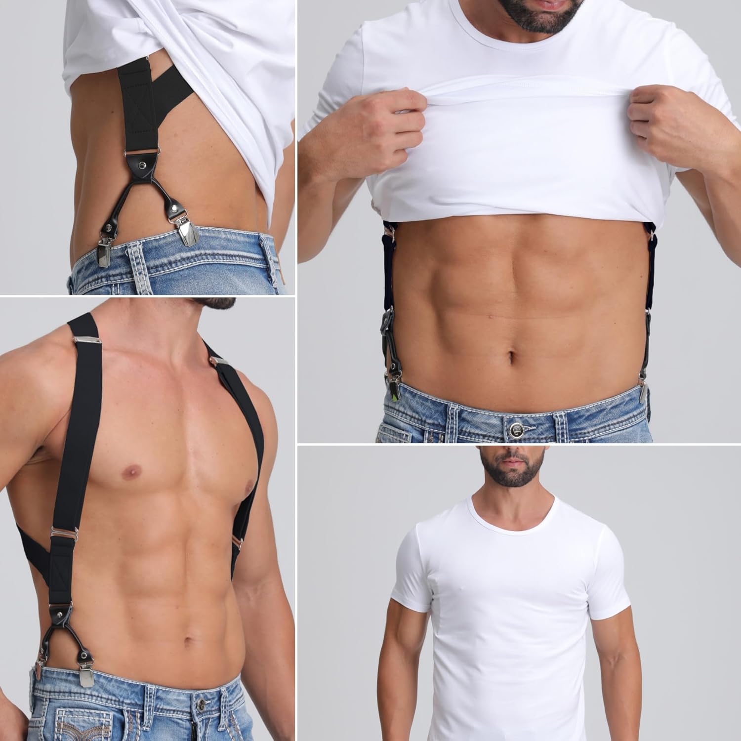 Alternative view of LazarsSpace Men's Side Suspenders with Dual Clips Per Side - Secure Fit, Ultimate Comfort, and Belly Relief