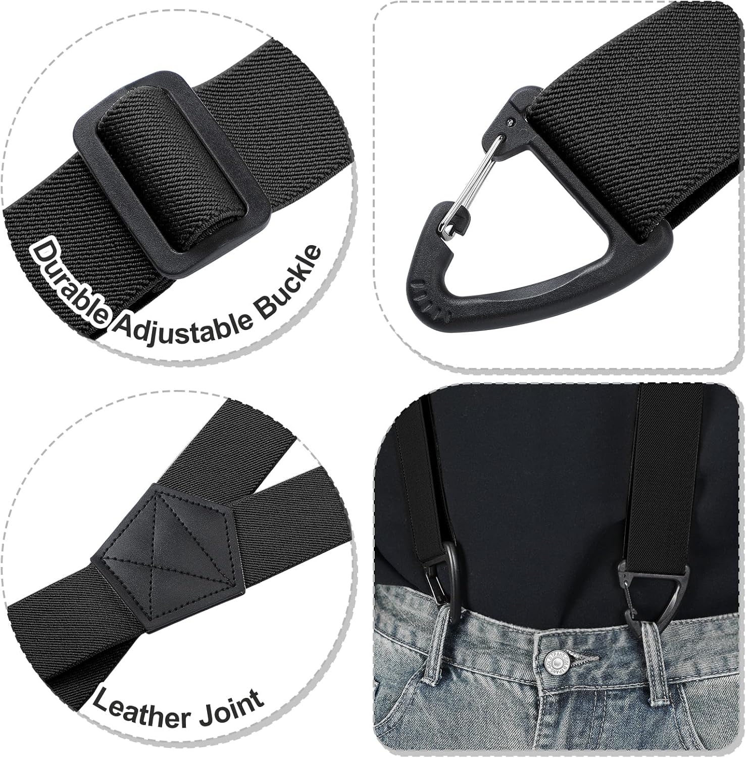 Sintege X Back Hidden Suspender 1.5 Inches Under Clothing Heavy Duty Work Suspenders for Men Women