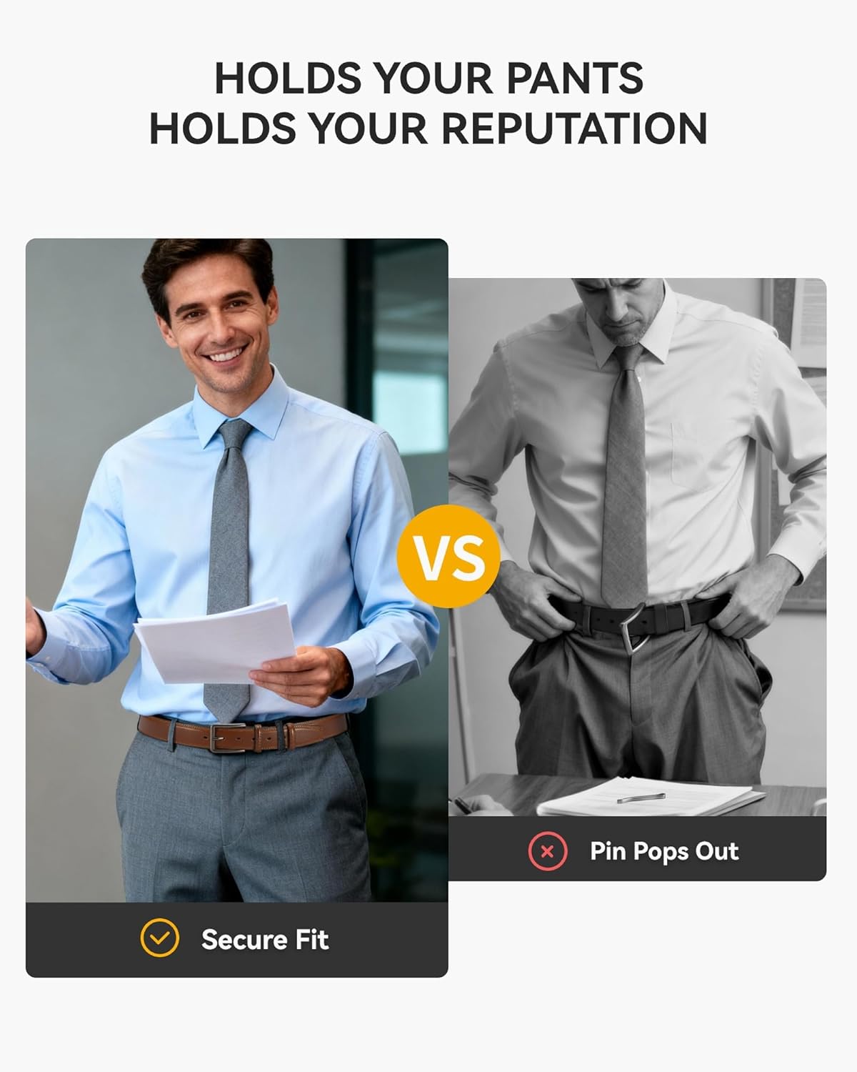 CHAOREN Mens Belt Leather - 1 3/8" Dress Belts for Men - Considerate Gift for Work Business Casual Jeans - Image 5