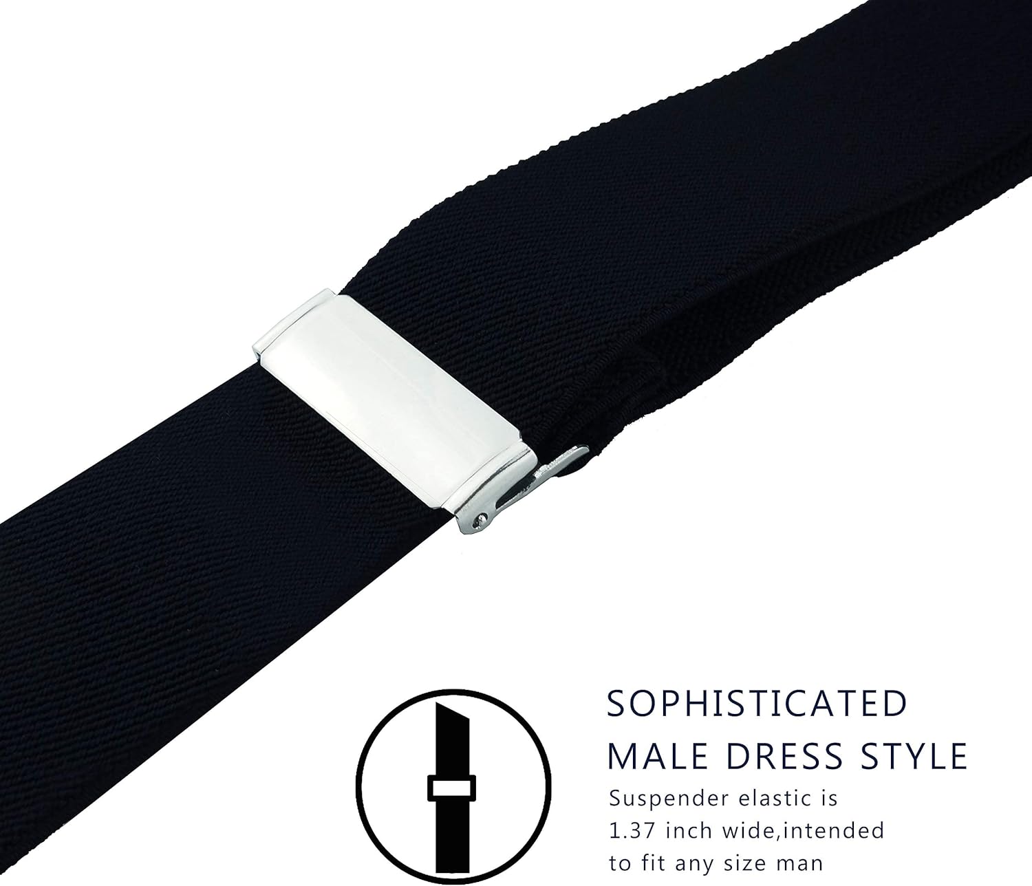 Vauhse Suspenders for Men, Adjustable Suspenders with Elastic Straps Y-Back Construction Heavy Duty for Work