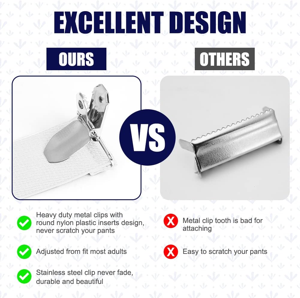 Alternative view of AOMIG Men's Braces with Strong Metal Clips, 3.5cm Wide Heavy Duty Suspenders