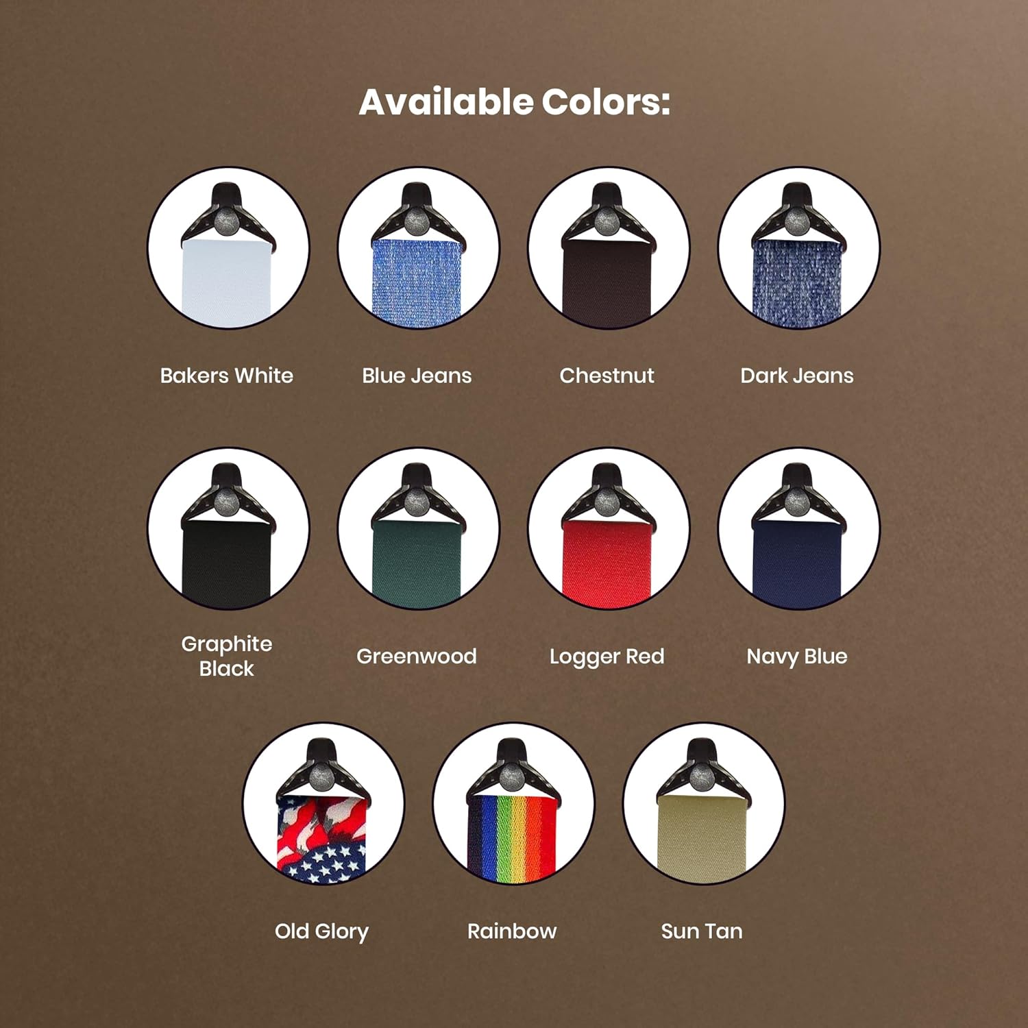 Alternative view of Holdup 2" Wide Contractor Suspenders for Men with Patented Composite Plastic Gripper Clasps