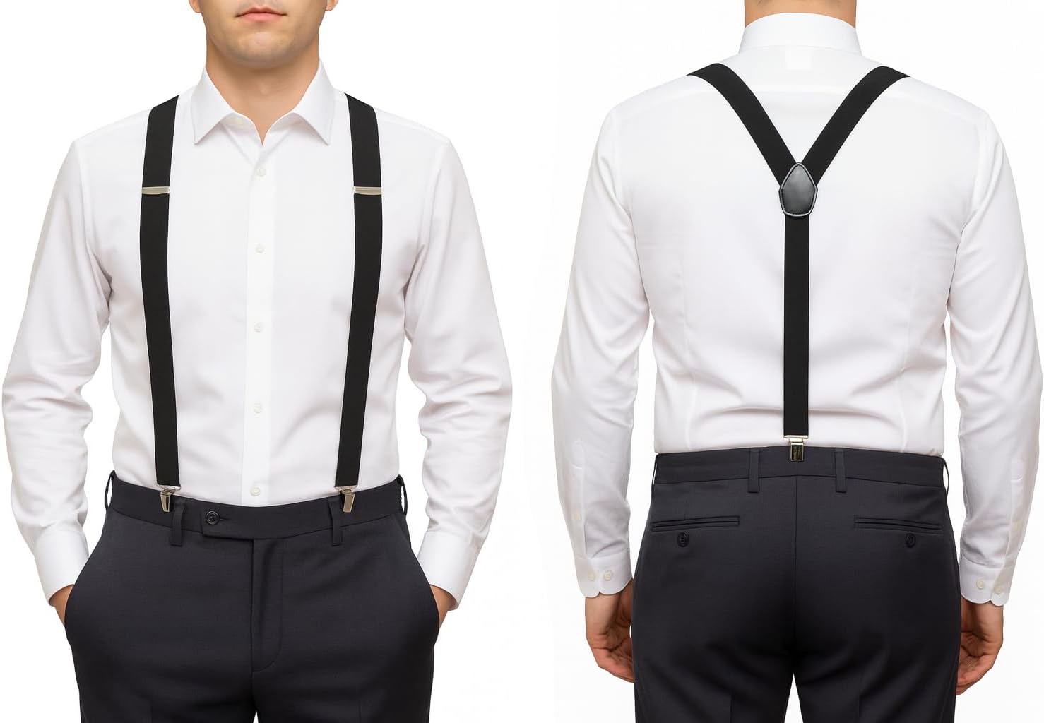 alsat Men's Suspender - Adjustable Y-Back Clip-On Suspenders for Men with Heavy Duty Strong Clips