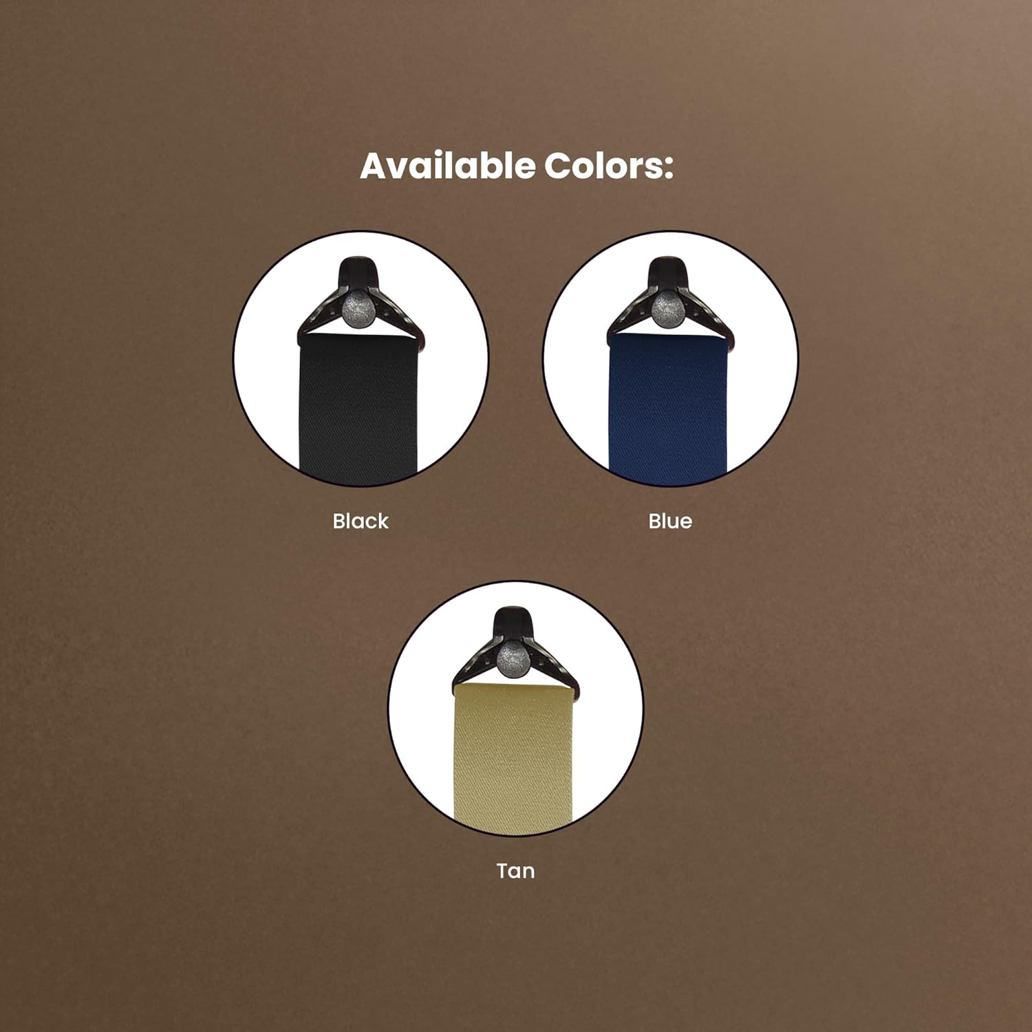 Alternative view of Holdup Airport Friendly/No Buzz Suspenders with the USA patented Composite plastic gripper clasp