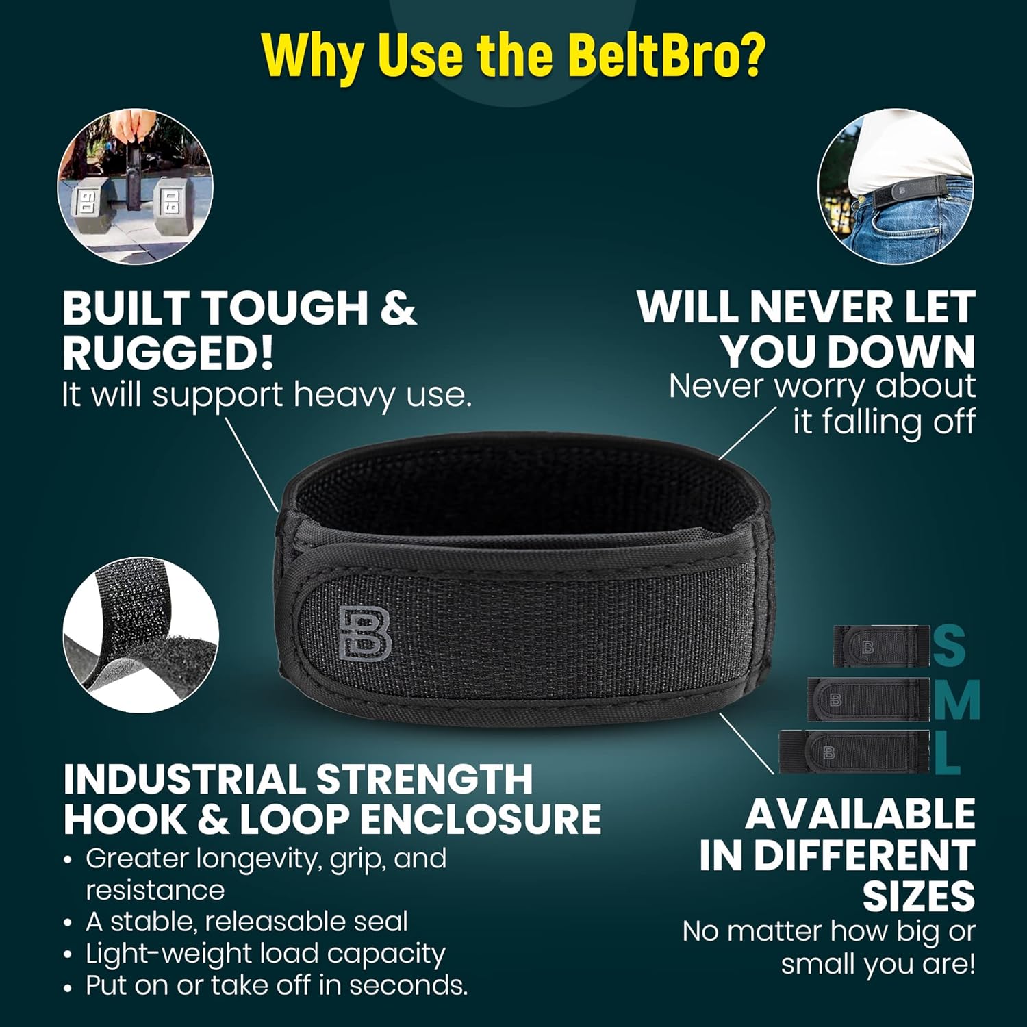 Alternative view of BeltBro Titan No Buckle Elastic Belt For Men u2014 Fits 1.5 Inch Belt Loops, Comfortable and Easy To Use