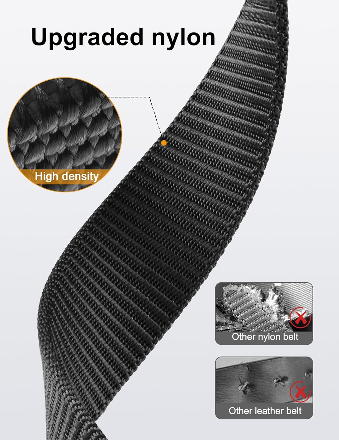 Alternative view of JUKMO Men's 1.5" Nylon Ratchet Belt, Casual Web Click Belt with Slide Buckle for Jeans, No Holes Adjustable Trim to Fit