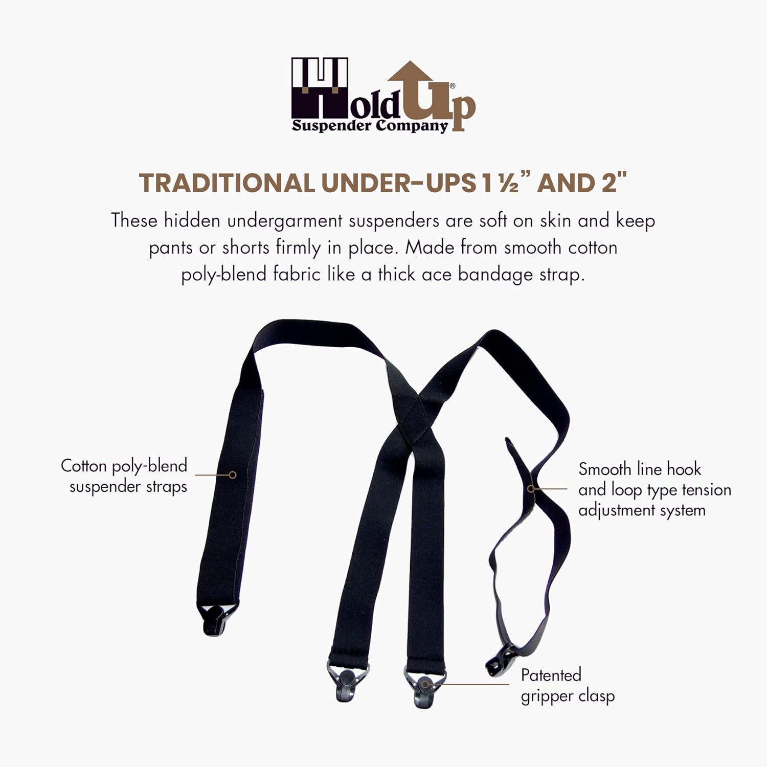Hold Up Suspenders for Men - Hidden Men's Suspenders - Undergarment Comfort & Convenience - Airport Friendly