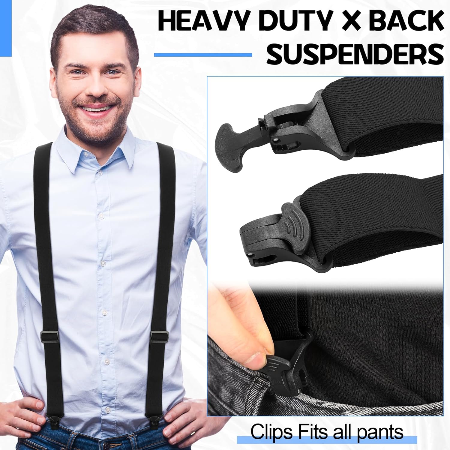 Alternative view of Janmercy X Back Hidden Suspender Heavy Duty Work Airport Friendly Suspenders Under Clothing for Men Women