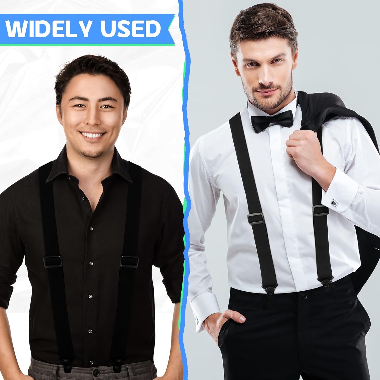 Janmercy X Back Hidden Suspender Heavy Duty Work Airport Friendly Suspenders Under Clothing for Men Women - Image 3