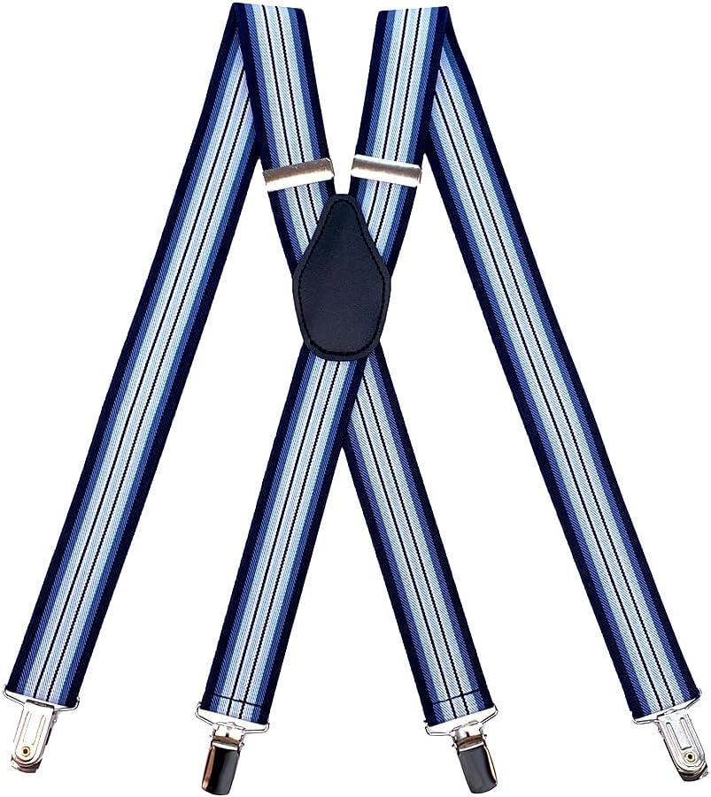 SUITUA X Suspenders Men's 1 ¼" Wide Classic X-Back Suspenders - Adjustable Length to Fit All, Plain Colors - Image 6