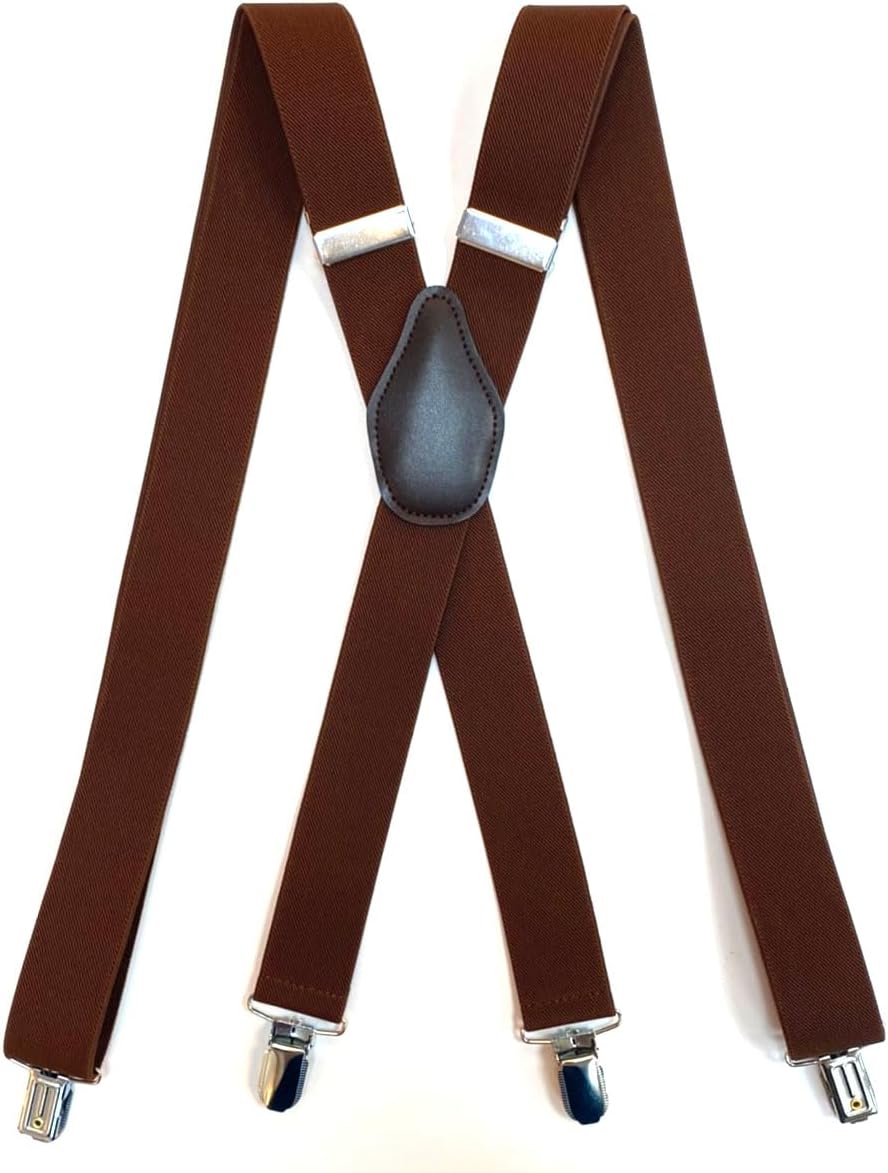 SUITUA X Suspenders Men's 1 ¼" Wide Classic X-Back Suspenders - Adjustable Length to Fit All, Plain Colors - Image 8