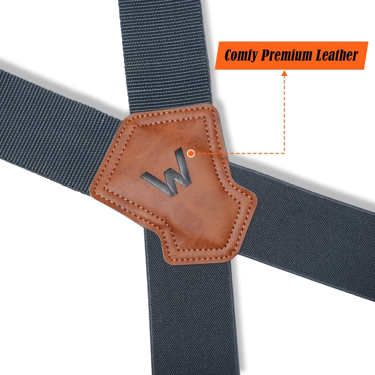WELKINLAND 2-Inch Gray Suspenders for Men, Heavy Duty Work Suspenders for Men, Rugged-Hook Belt Loop Suspenders, Comfy Wide Suspender for Pants, Men's Suspender for Jeans - Image 4