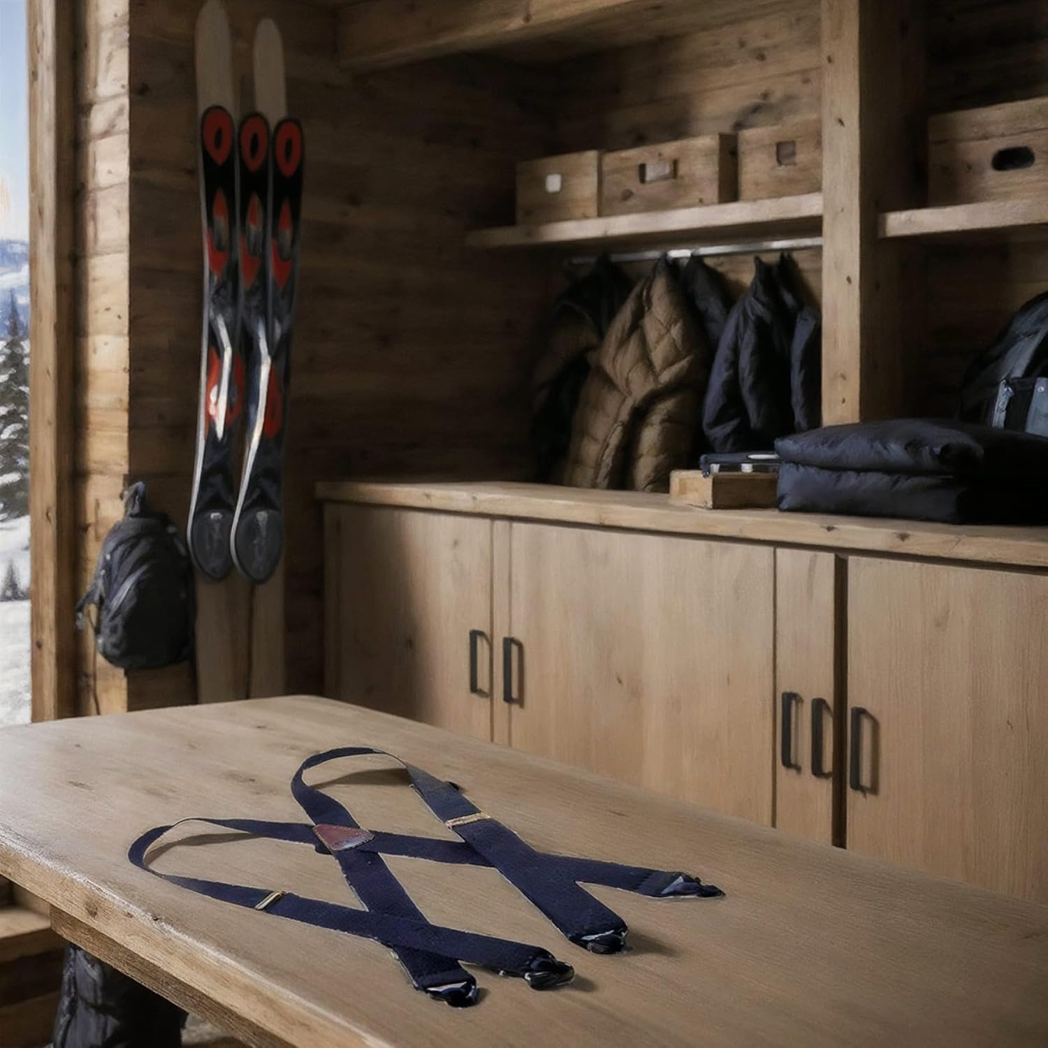 Hold Up Suspenders for Men - Ski Suspenders 1 1/2" - USA Patented Black Composite Plastic Heavy Duty Gripper Clasps - Image 3