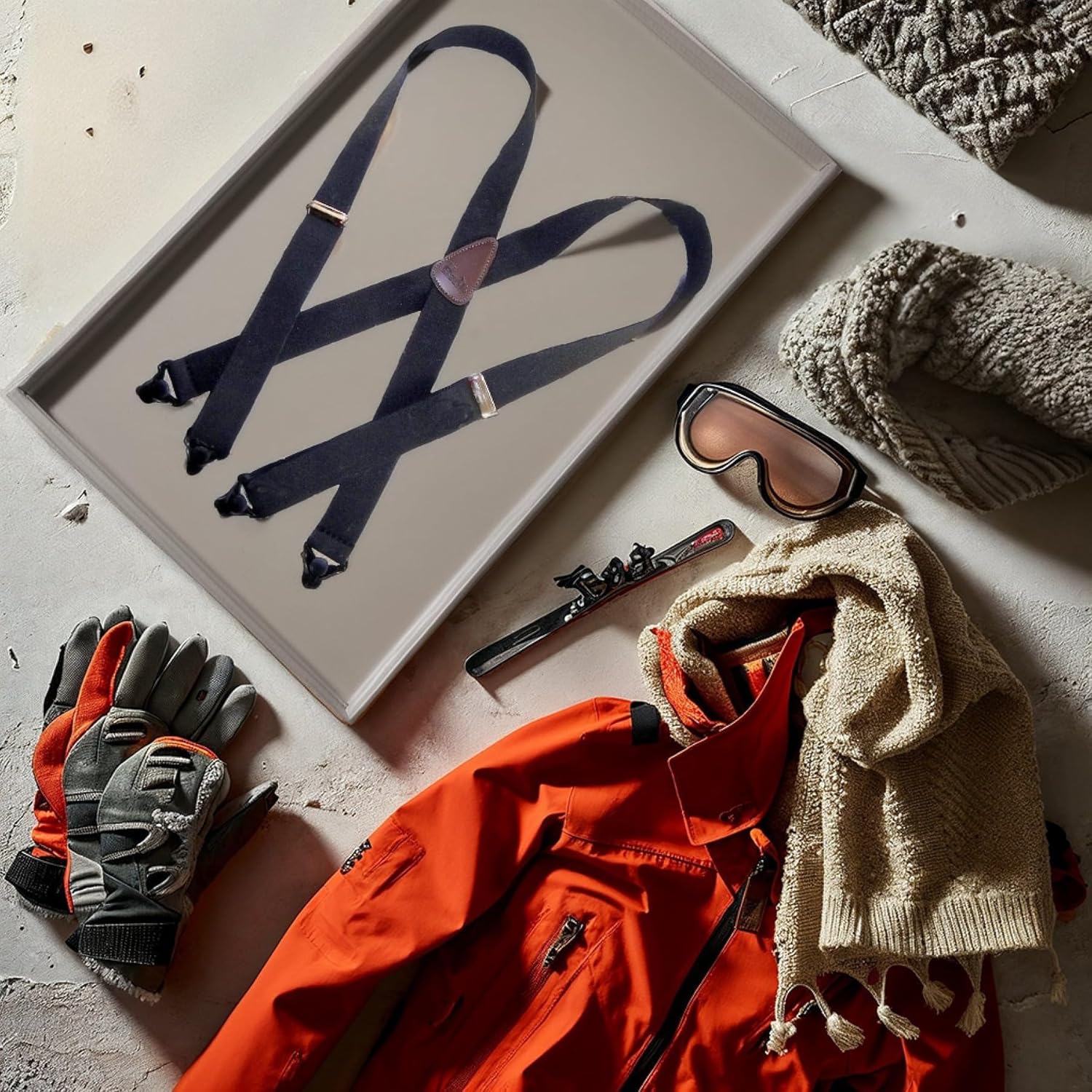 Hold Up Suspenders for Men - Ski Suspenders 1 1/2" - USA Patented Black Composite Plastic Heavy Duty Gripper Clasps - Image 4