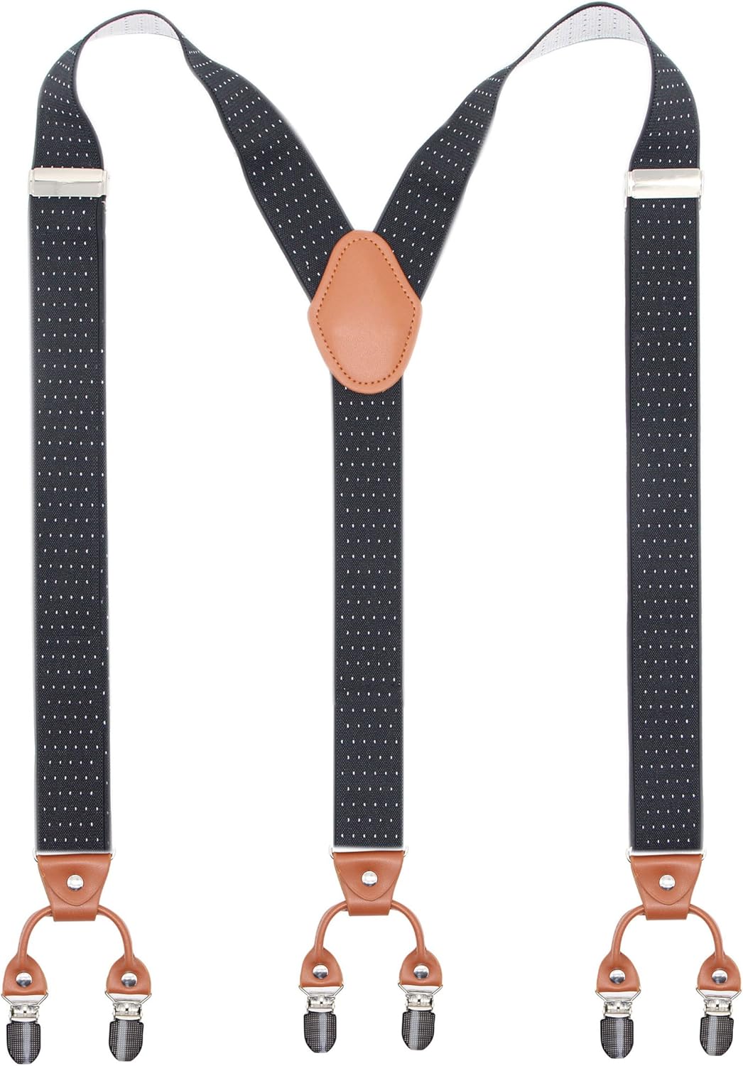 Alternative view of Bioterti Menu2019s Y-Shaped Heavy Duty Suspenders u2013 6 Metal Clips, Elastic Straps