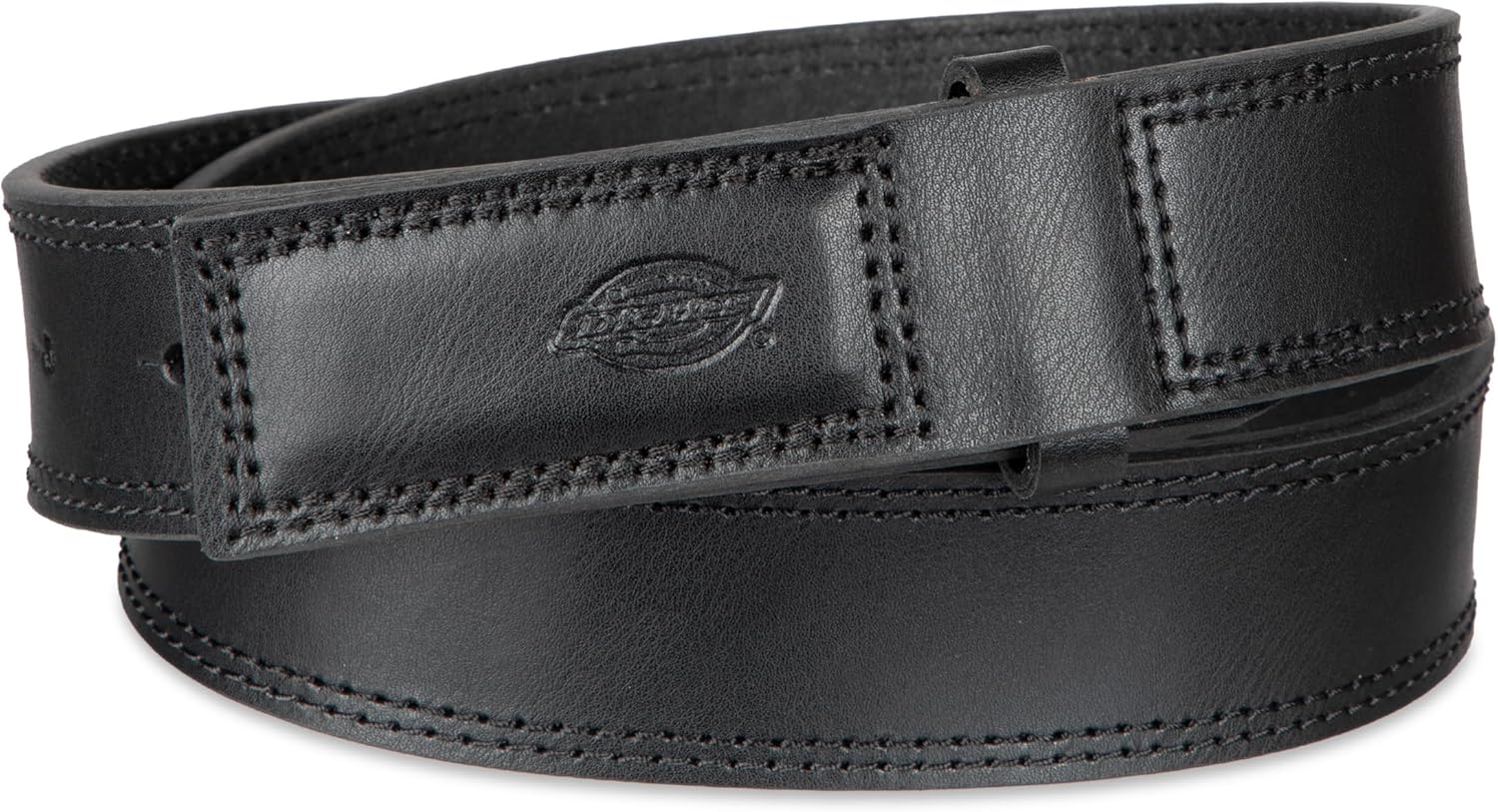Dickies Men's Leather Mechanic No-Scratch Work Belt - Buckleless, Snap-On Belt