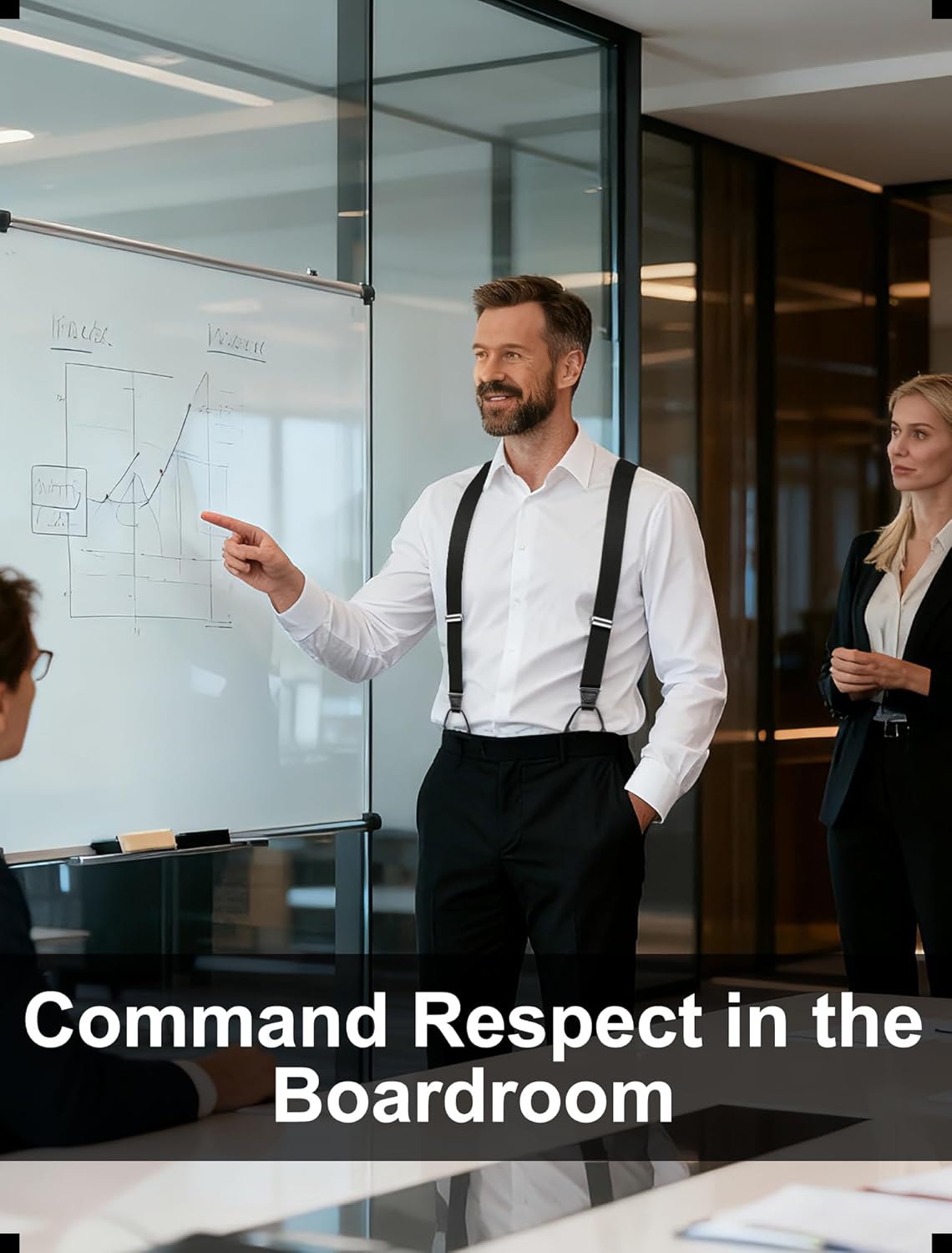 Alternative view of Flexibond Mens Suspenders for Dress Pants: Y-Back Button Adjustable - Elastic Support for Reliability in Business & Wedding