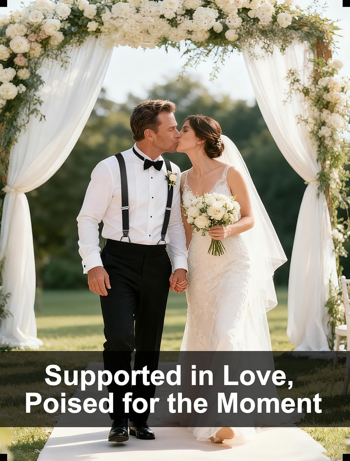 Flexibond Mens Suspenders for Dress Pants: Y-Back Button Adjustable - Elastic Support for Reliability in Business & Wedding - Image 3