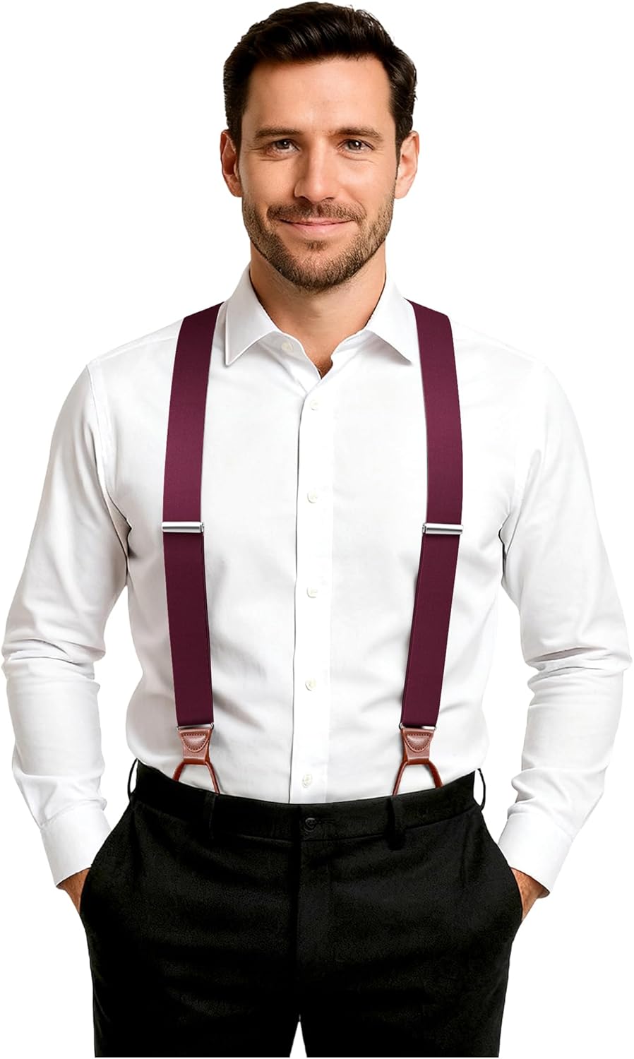 Flexibond Mens Suspenders for Dress Pants: Y-Back Button Adjustable - Elastic Support for Reliability in Business & Wedding - Image 8