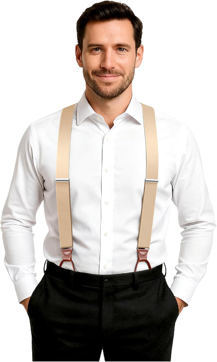 Flexibond Mens Suspenders for Dress Pants: Y-Back Button Adjustable - Elastic Support for Reliability in Business & Wedding - Image 9