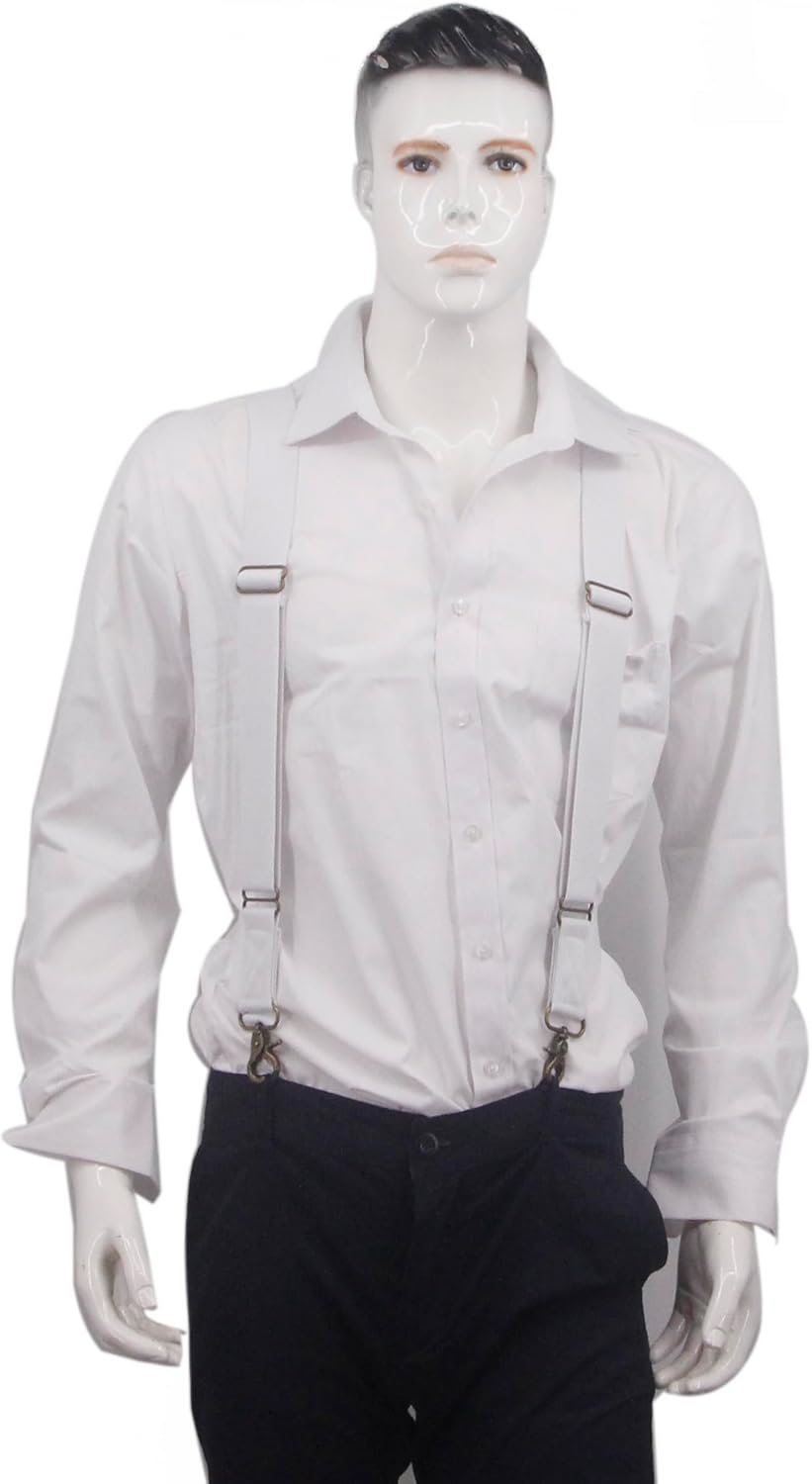 Infithvac Men's Suspender Heavy Duty Swivel Adjustable Braces 1.4 Inch Wide Big and Tall Men Side Hook