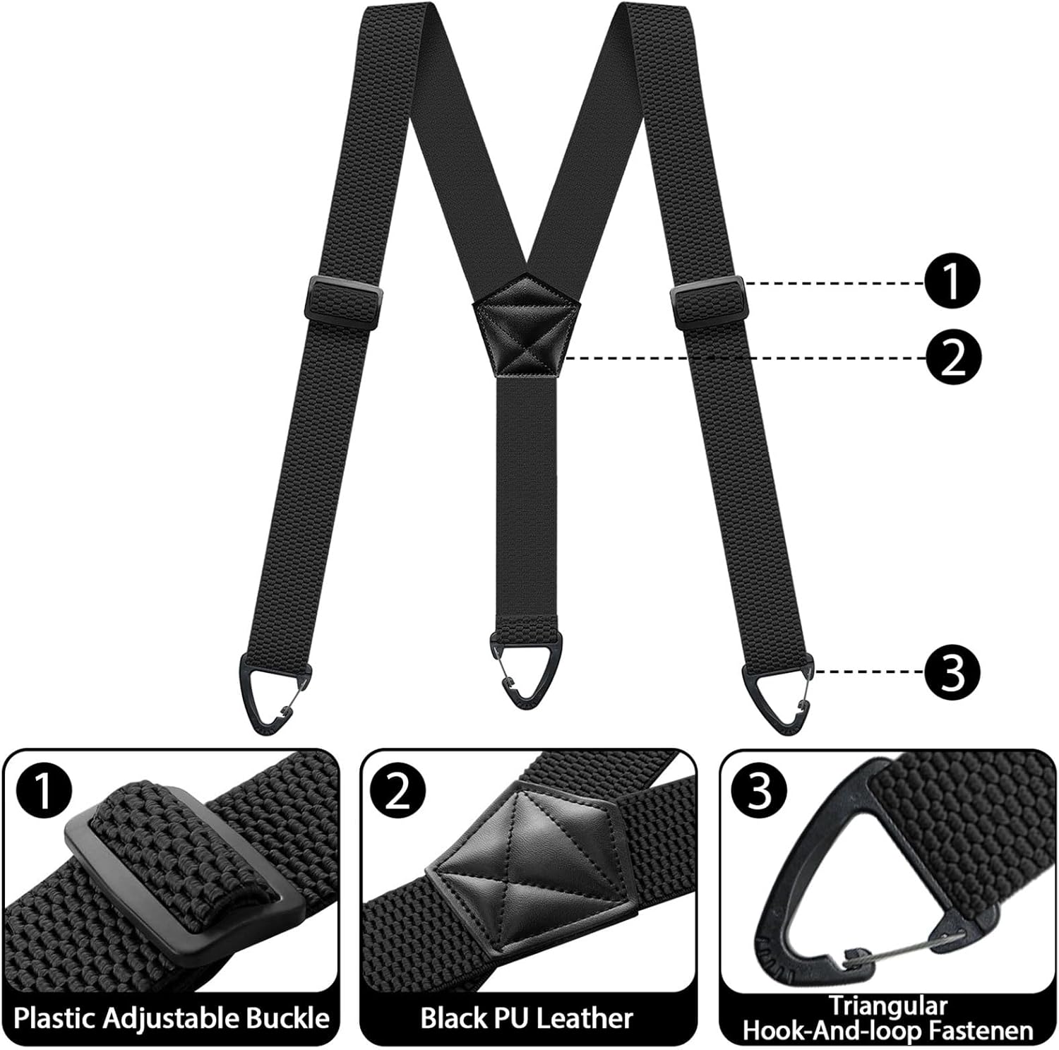 Men's Suspenders Hidden Suspenders for Men Heavy Duty Adjustable Elastic Braces Under Clothes with Loop for Jeans