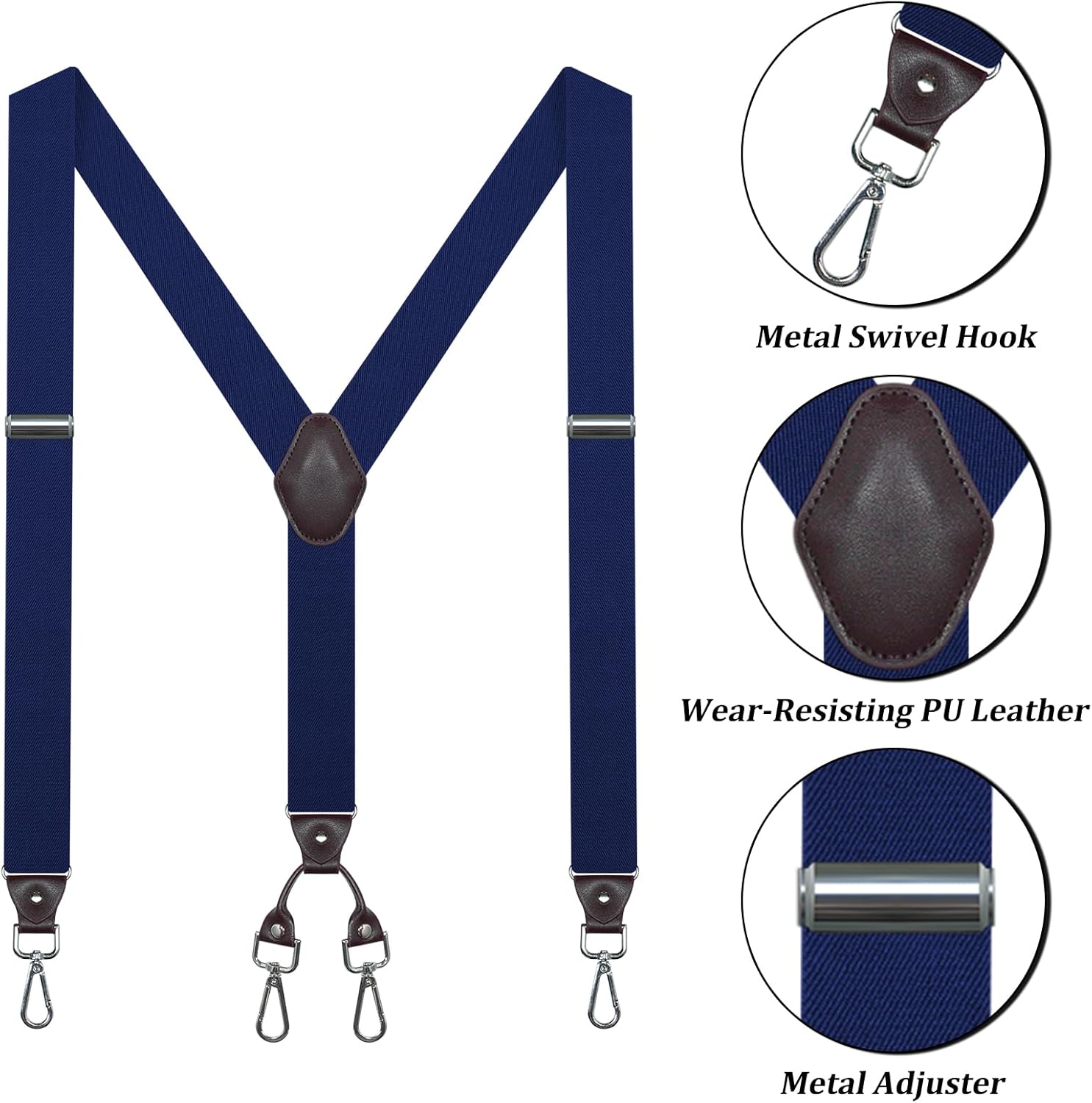 Men's Suspenders Hooks Heavy Duty Work trousers Suspenders for Men Adjustable Brace Elastic for Jeans Pants