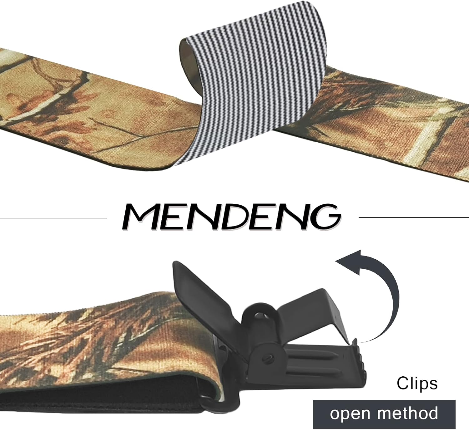 Alternative view of MENDENG Camo Suspenders for Men 2" Heavy Duty Clips - Adjustable X-Back Braces for Hunting and Daily Work