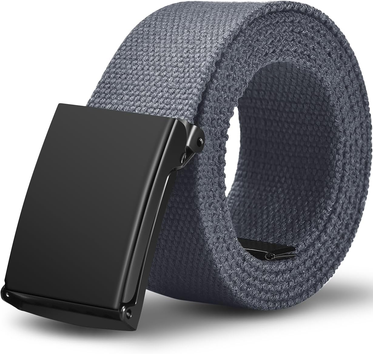 LXMY Mens Belt,Work Belts for Men,Mens Holeless Adjustable Canvas Web Cloth Fabric Belts,Black Casual Dress Business Belt - Image 7