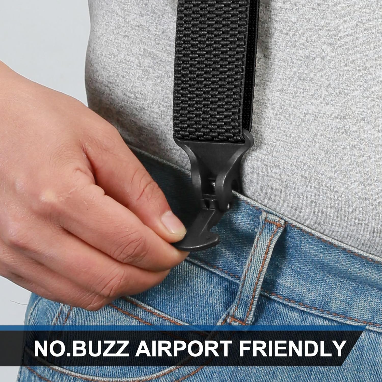 Alternative view of Suspenders for Men Heavy Duty Hidden Suspenders Work Airport Friendly with Plastic Gripper Clasps Braces for Trousers