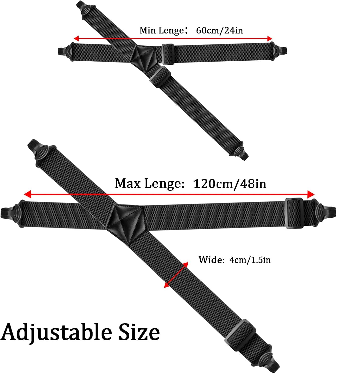 Suspenders for Men Heavy Duty Hidden Suspenders Work Airport Friendly with Plastic Gripper Clasps Braces for Trousers - Image 8