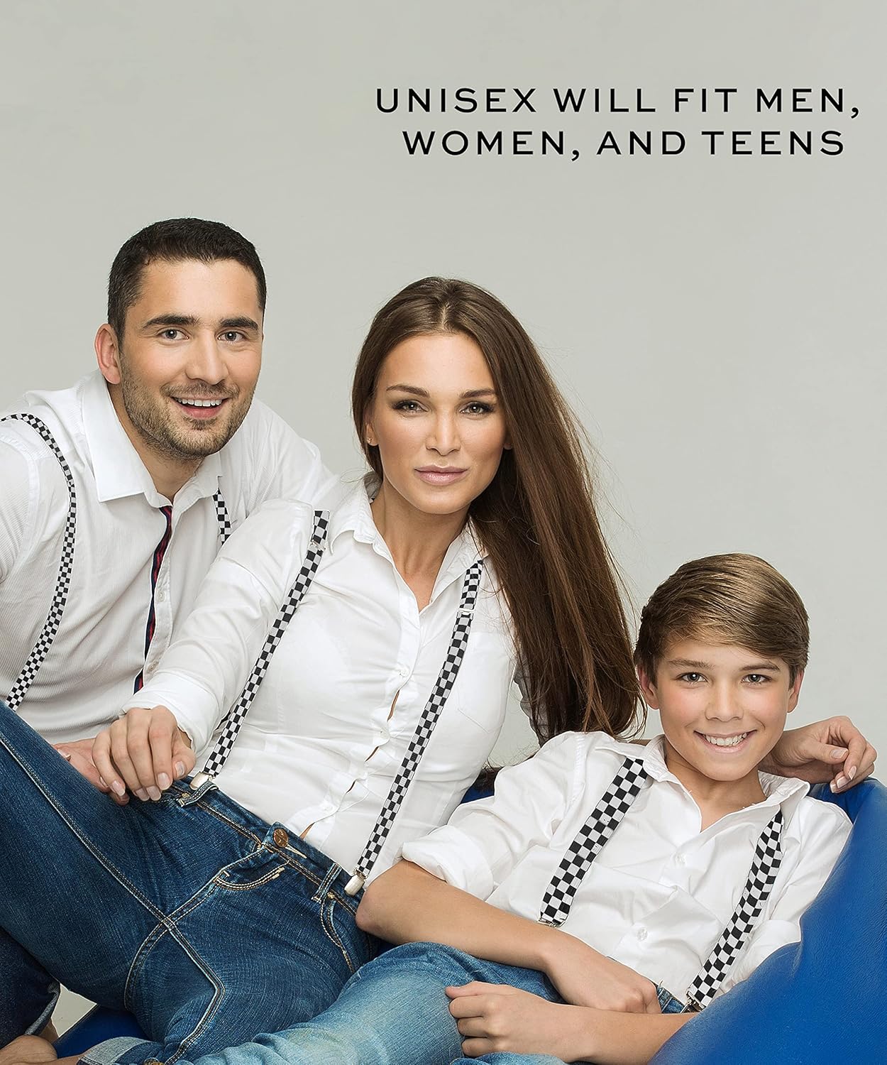 Man of Men Suspenders - Checkered - Black & White