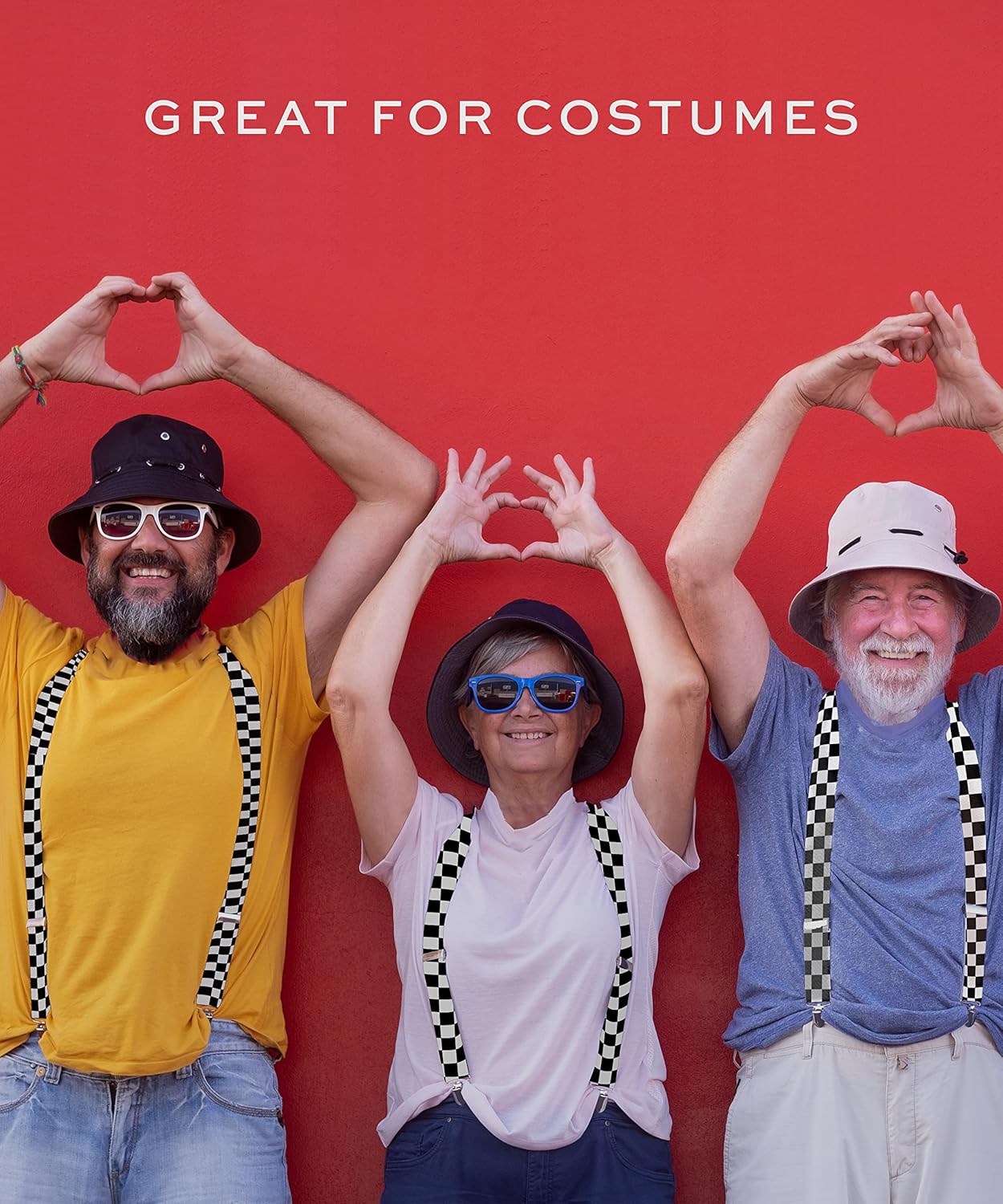 Alternative view of Man of Men Suspenders - Checkered - Black & White