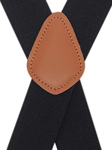 Bioterti Menu2019s Heavy Duty X- Back 1.4 Inch Suspenders with 4 Snap Hooks