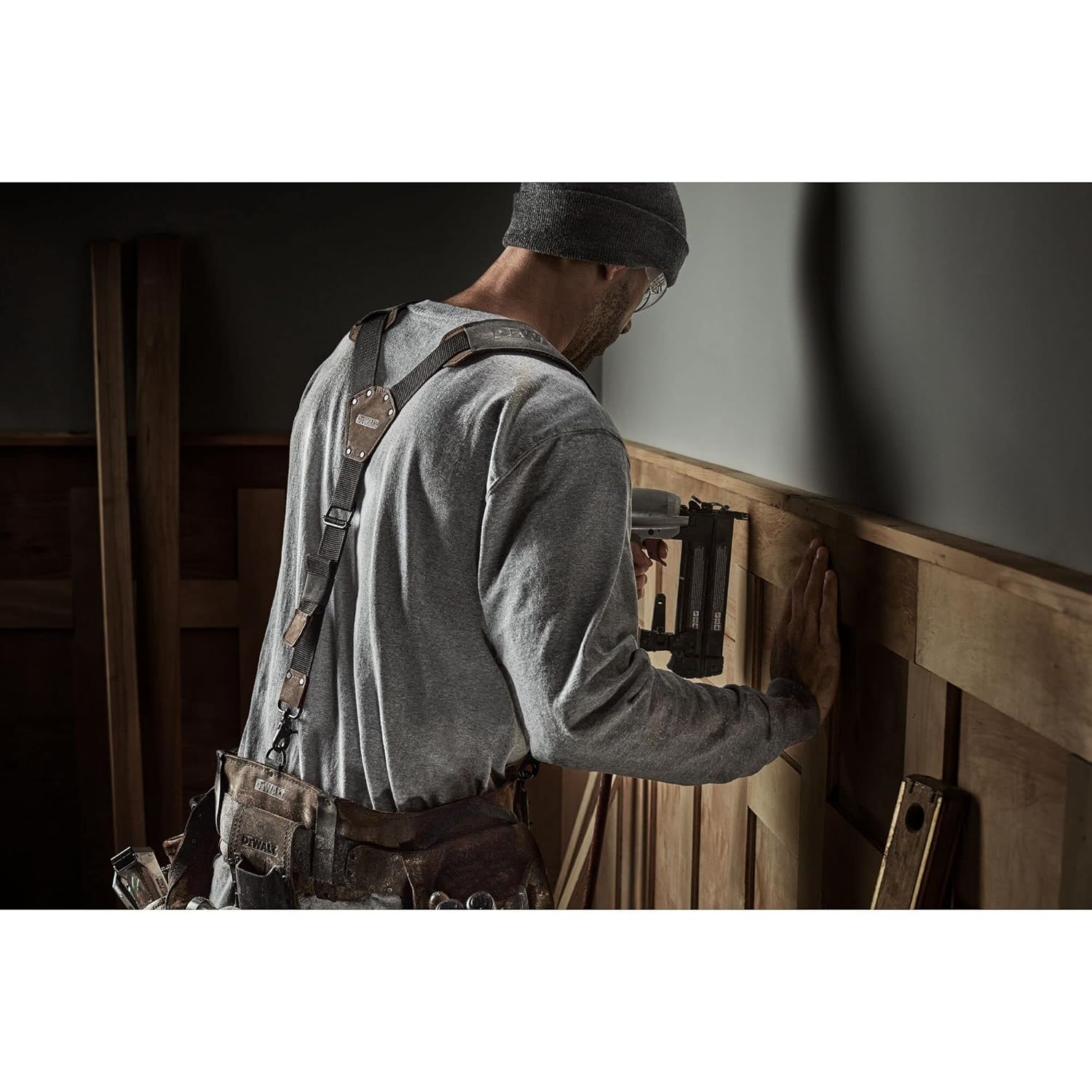 Alternative view of DEWALT Leather Tool Belt Suspenders, Y Back Design Adjustable, Heavy Duty Construction (DWST550116)