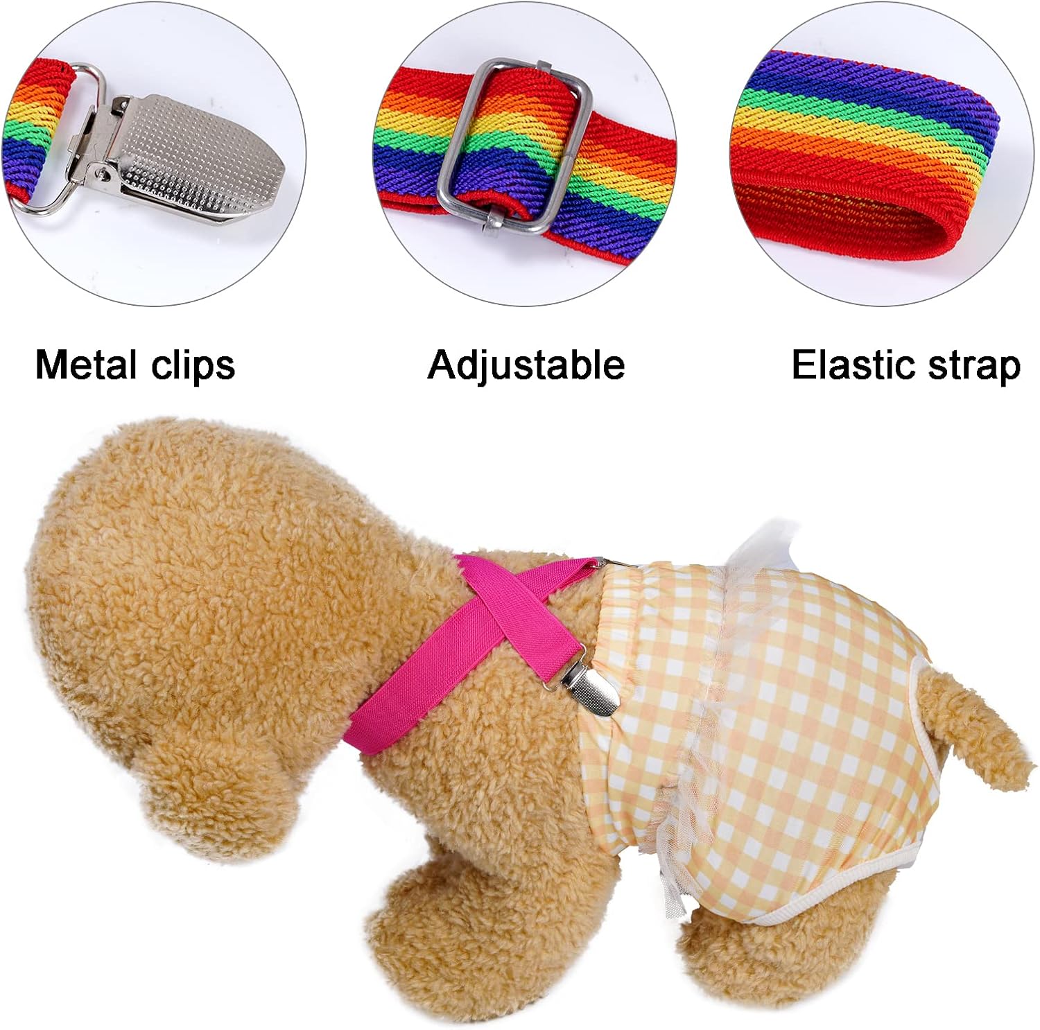 mifengda Dog Suspenders Diapers Suspenders Female Male Adjustable Pet Diapers Keeper for Dog Diapers Pet Clothes Small Dogs - Image 4
