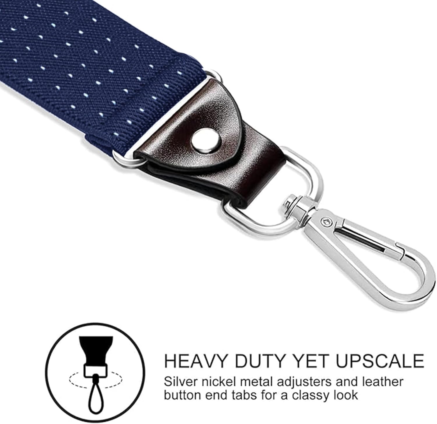 Vauhse Suspenders for Men, Adjustable Suspenders with Elastic Straps Y-Back Construction Heavy Duty for Work