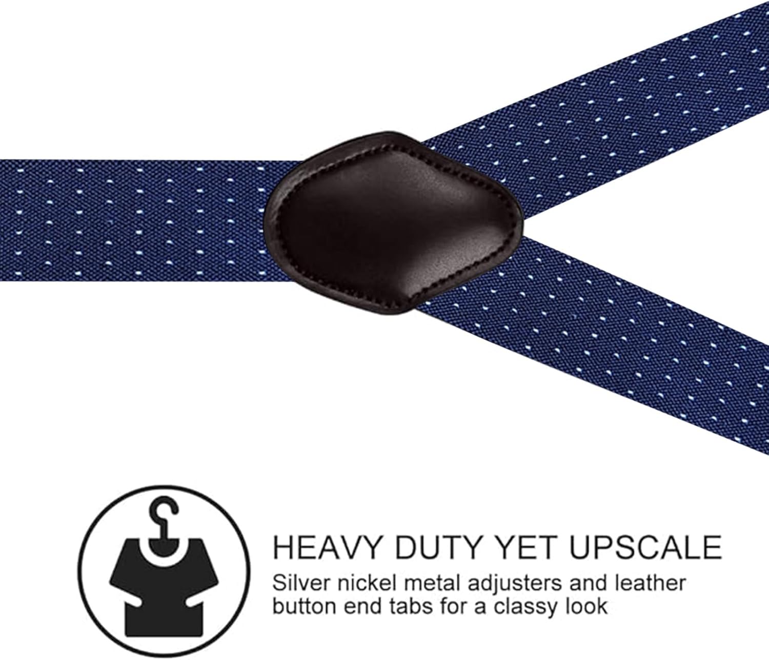 Alternative view of Vauhse Suspenders for Men, Adjustable Suspenders with Elastic Straps Y-Back Construction Heavy Duty for Work