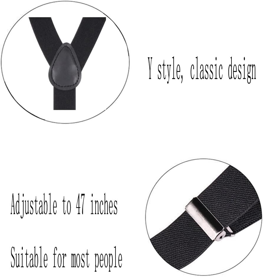 Alternative view of AMPIL Black Suspenders for Men and Women Adjustable Suspender Elastic 1 inch Wide with Heavy Duty Clips