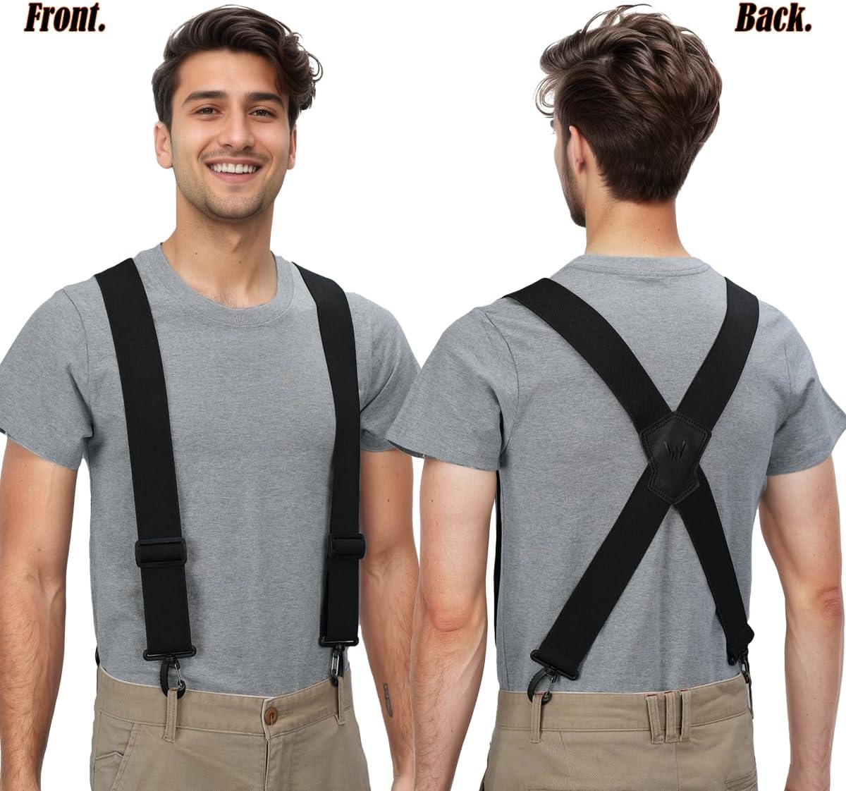 Alternative view of WELKINLAND UltraLight Grip Suspenders, 2-Inch Wide Elastic Suspenders for Pants, Mens Suspender for Jeans, Mens Suspender with Hooks for Belt Loop