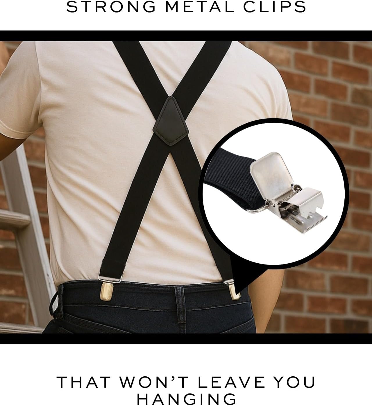 Suspenders for Men Heavy Duty - Adjustable 1.5u201D X-Back Men's Suspenders Tuxedo Suspender for Men - Image 4