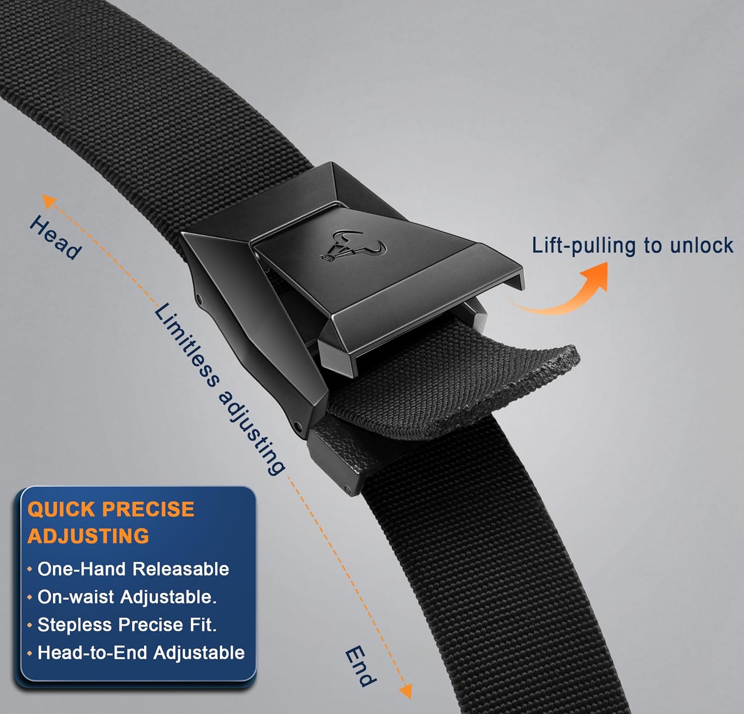 Alternative view of BULLIANT Men Belt 2 Pack,Nylon Web Holster Belt Stretch for Gift Men Outdoor Work Sports Hunting Hiking,Quick Release