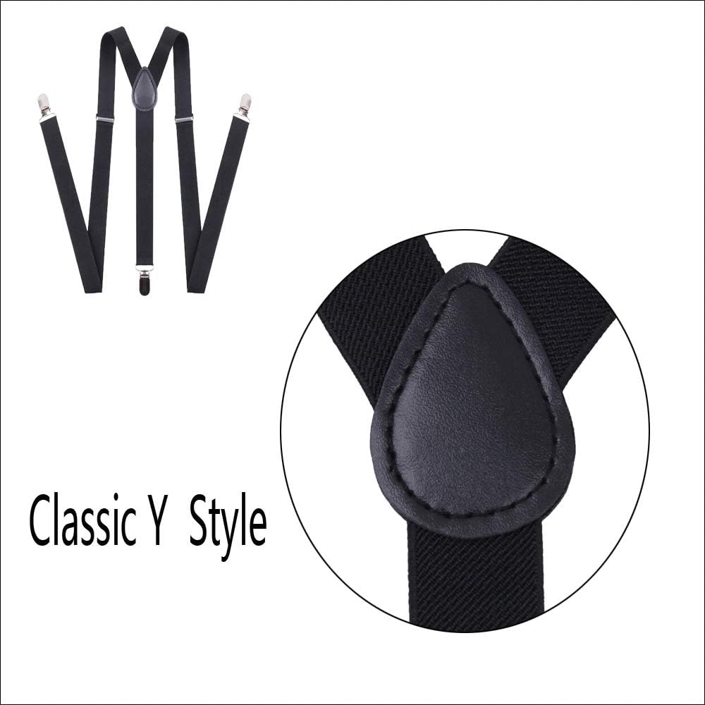 chiyu-yang Suspenders Bow Tie for Men and Women - Adjustable Tall stature Elastic Y Back Style With Strong Metal Clips - Image 4