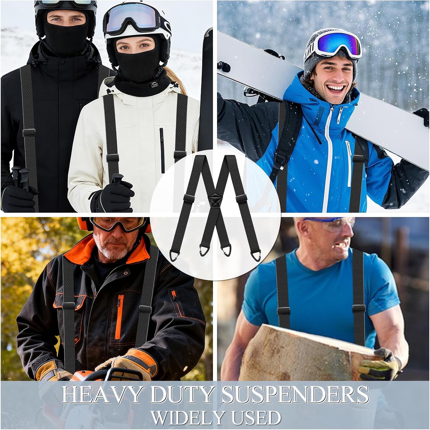 Alternative view of Hidden Suspenders for Men X Back Adjustable Elastic Men's Suspenders Under Clothes with 4 Snap Loop