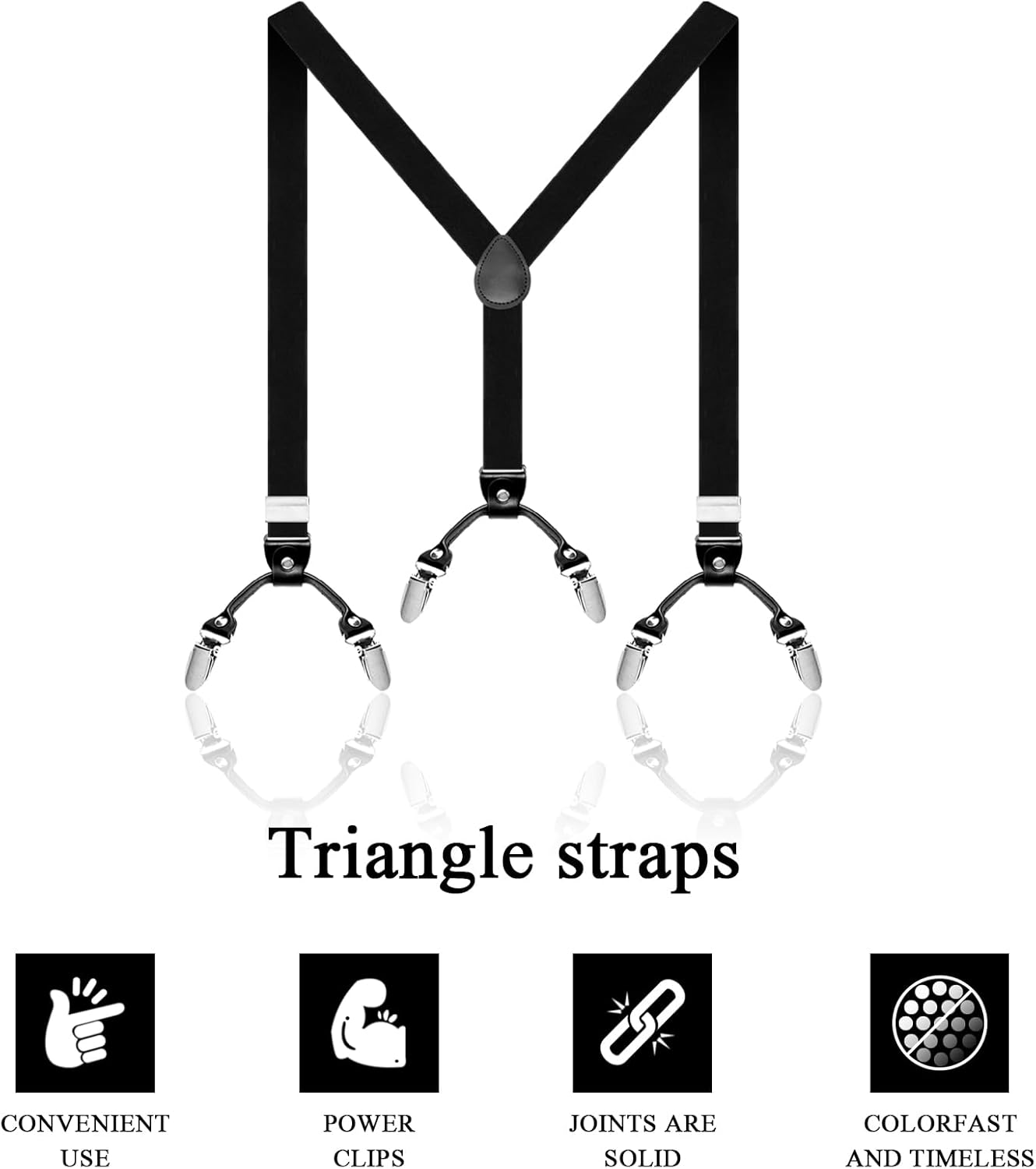Alternative view of MAHOTUY Suspenders for Men, Adjustable Heavy Duty Men's Suspenders Y Back with 6 Clips Under Clothing for Jeans Dress Pants