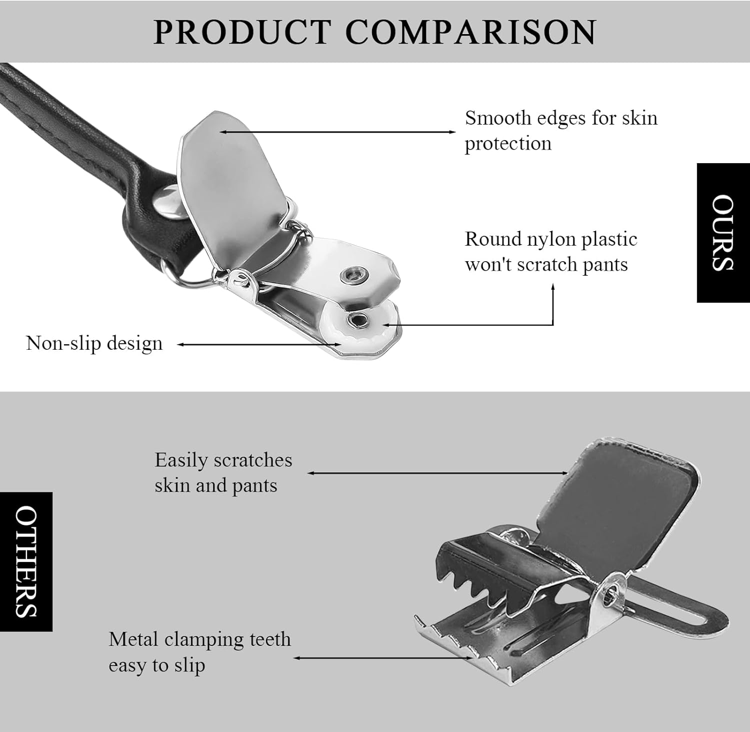 MAHOTUY Suspenders for Men, Adjustable Heavy Duty Men's Suspenders Y Back with 6 Clips Under Clothing for Jeans Dress Pants - Image 4