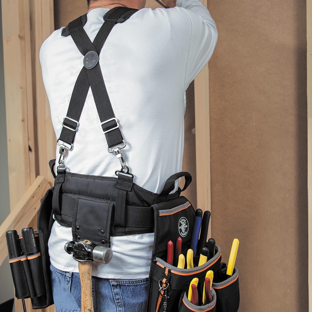 Alternative view of Klein Tools 55400 Adjustable Suspenders, for 4-Point Attachment Belts, Rugged and Padded, Ideal Electricians or Carpenters Suspenders