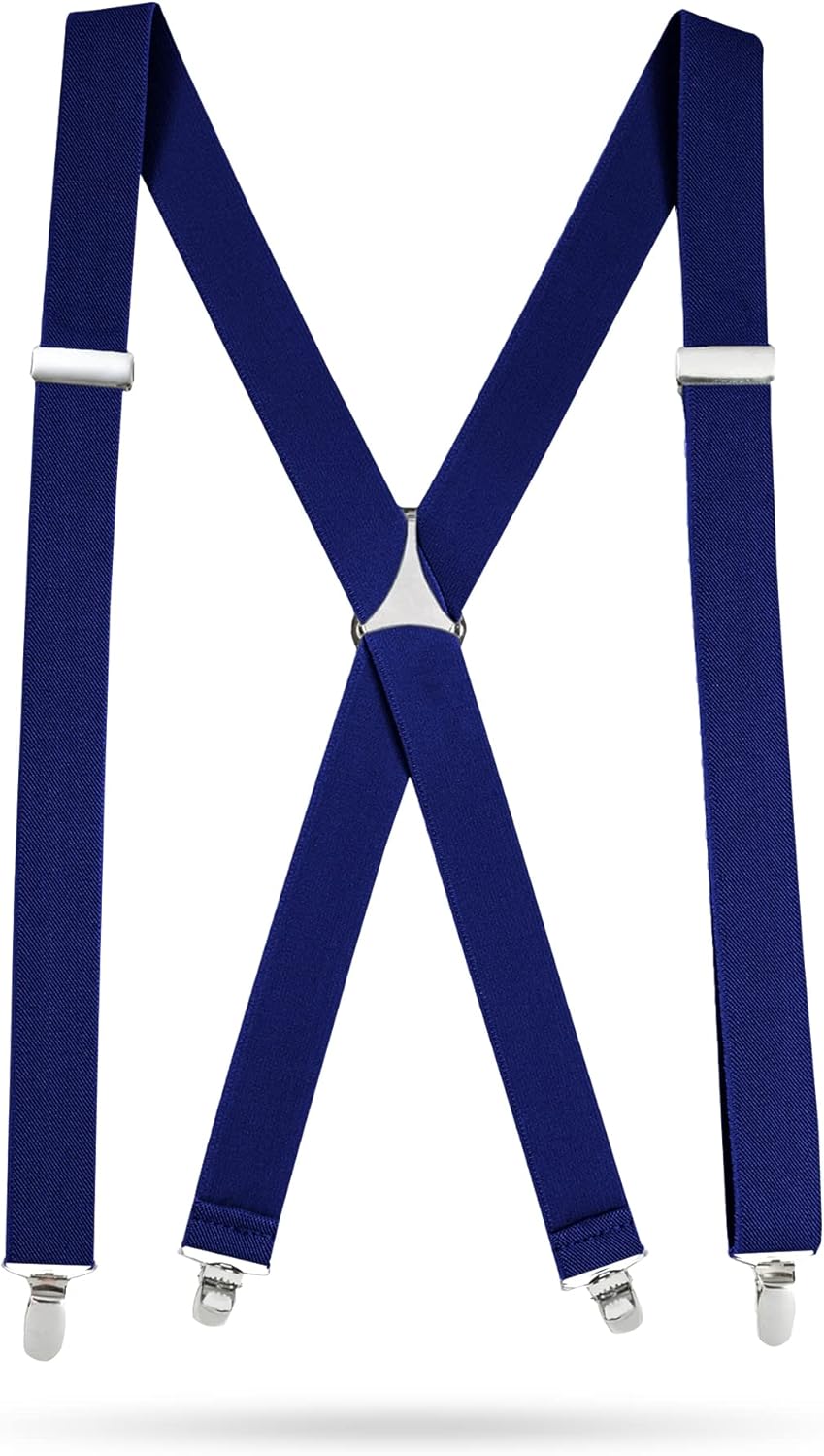 HOLDu2019EM Menu2019s X-Back Adjustable suspenders for trousers & jeans, Straight Clip-on Tuxedo Suspenders - Image 7