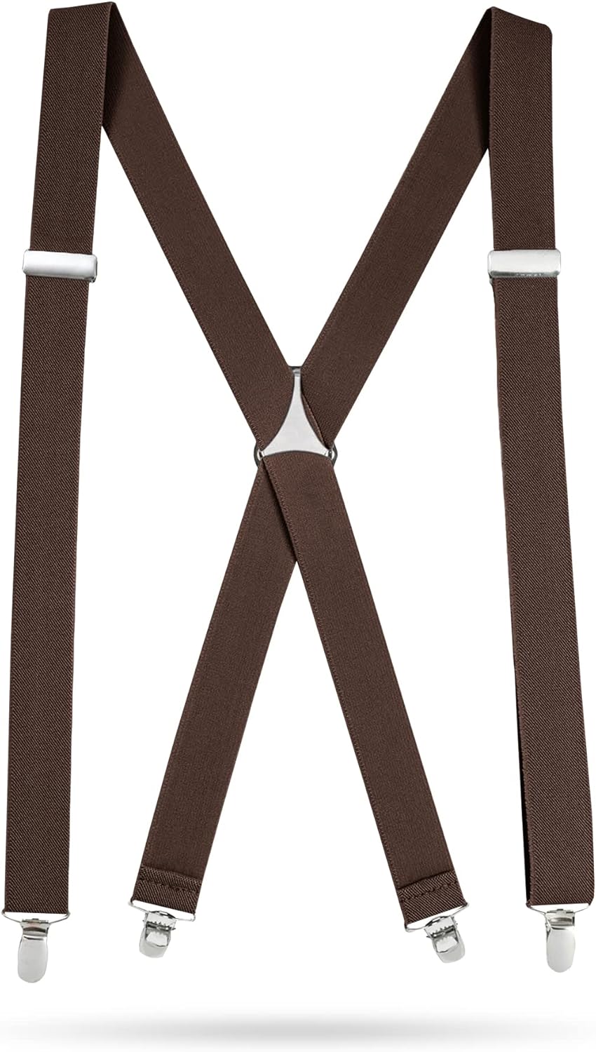 HOLDu2019EM Menu2019s X-Back Adjustable suspenders for trousers & jeans, Straight Clip-on Tuxedo Suspenders - Image 8